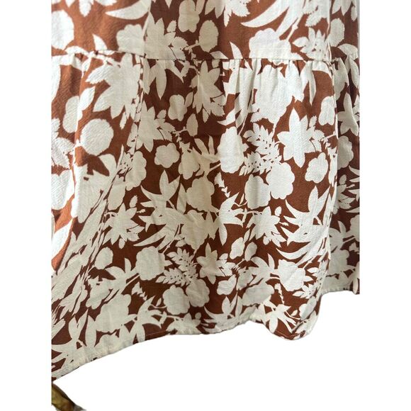 Universal Thread Goods Co Skirt Womens Size 2X Brown Floral A Line Midi Tiered - Picture 3 of 8